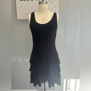 Biondo Beverly Hills Women Black Casual Dress Tiered Ruffle Hem  S e100-31